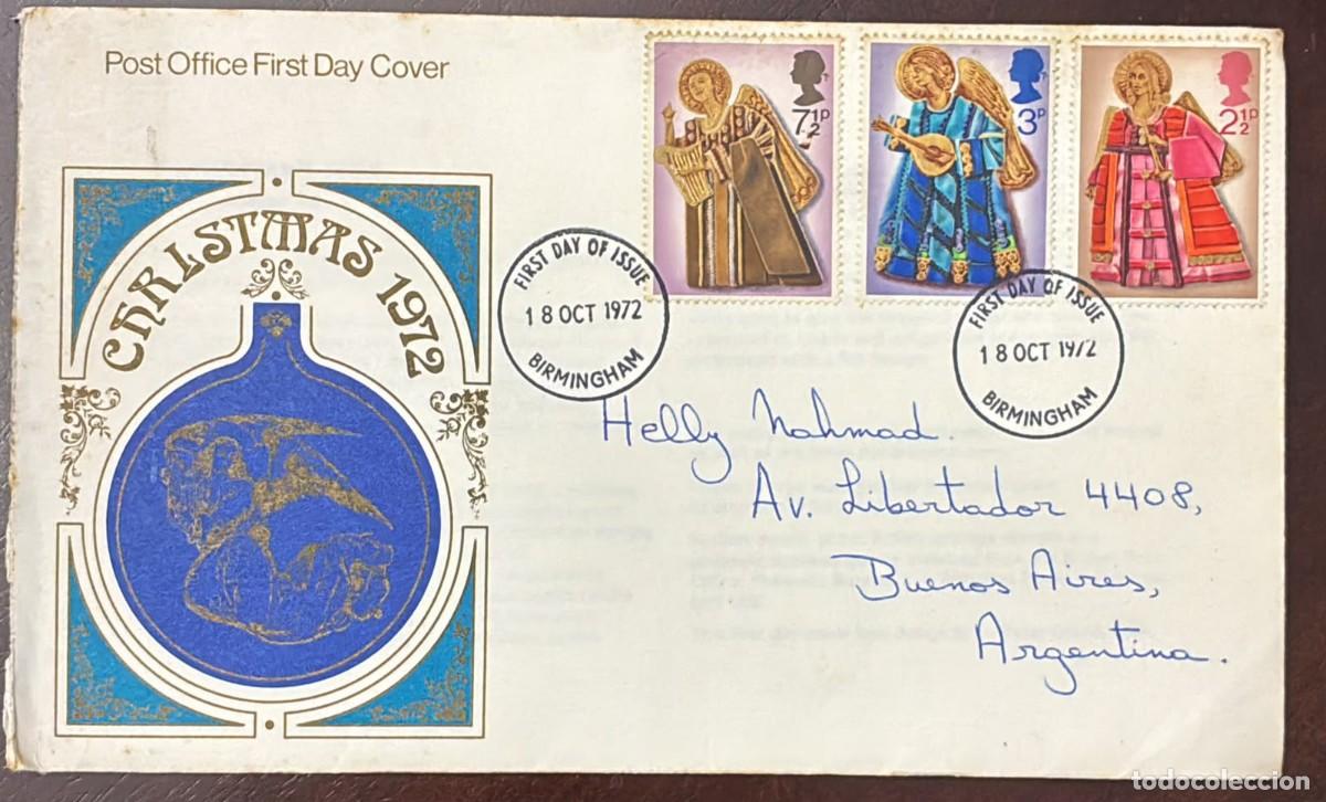 Sellos: KV)1972 UNITED KINGDOM, CHRISTMAS FIRST DAY COVER WITH BIRMINGHAM CANCELLATIONS DATED 18 OCTOBER 197