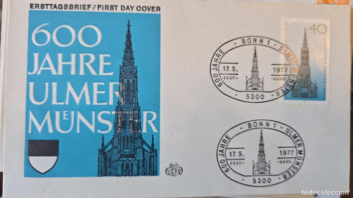 Sellos: KV)1977 WEST GERMANY, COMMEMORATIVE COVER CELEBRATING THE 600TH ANNIVERSARY OF ULM MINSTER, WITH FIR