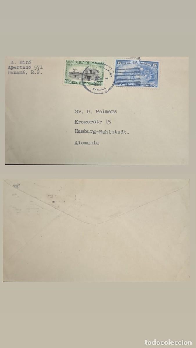 Sellos: KV) 1950 PANAMA, COVER SENT FROM PANAMA R.P. BY A. MIRO APARTADO 571 TO HAMBURG-RAHLSTEDT GERMANY AD