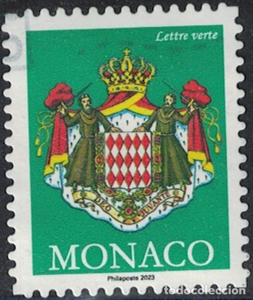 Sellos: Monaco 2023 Oblit&eacute;r&eacute; Used Blason Armoiries Coat of Arms Y&T MC C23 SU