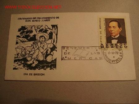 Sellos: MEXICO CENTENARIO BENITO JUAREZ - Foto 1