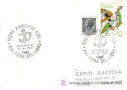 Sellos: ITALIA MAT FERIA DEL LIBRO 1971 - Foto 1