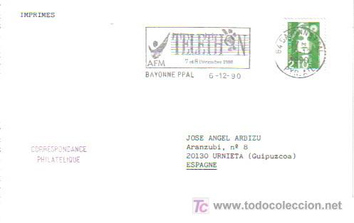 Sellos: FRANCIA CC CON MAT RODILLO TELETHON - Foto 1