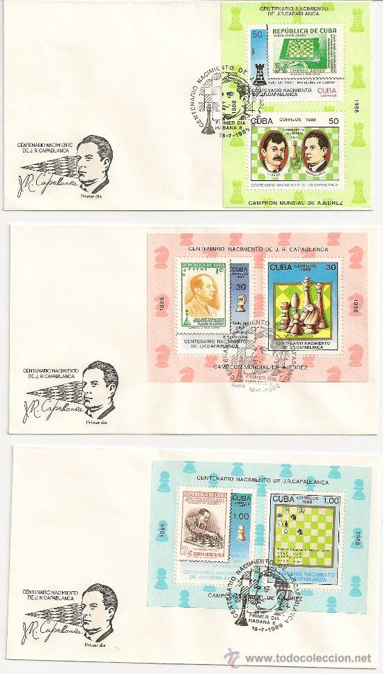 Sellos: CUBA. SPDs AJEDREZ. CAPABLANCA - Foto 1