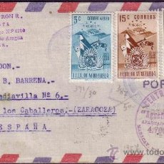 Sellos: VENEZUELA. 1952. SOBRE DE MARACAY A ESPAÑA. 5, 15 Y 60 C. CORREO AÉREO. TRÁNSITO CARACAS. MUY BONITO