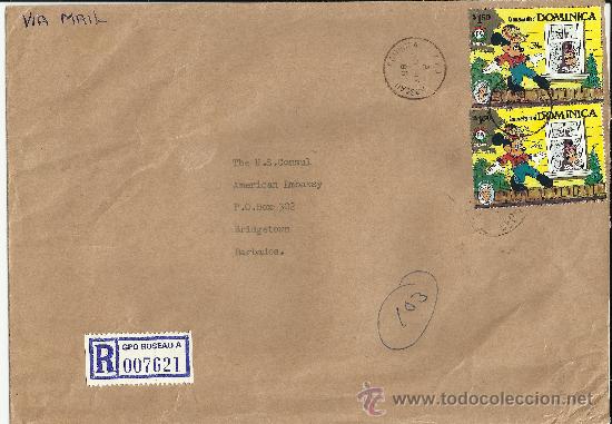Sellos: DISNEY CERTIFICADA A BARBADOS DIBUJOS ANIMADOS 1986 MICKEY TOM SAWYER MARK TWAIN  SELLOS MUY RAROS C
