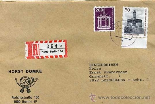 Sellos: SOBRE CIRCULADO BERLIN 1980 - Foto 1