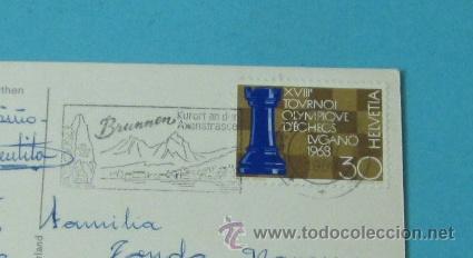 Sellos: POSTAL CIRCULADA CON MATASELLO SUIZO 196? - Foto 1
