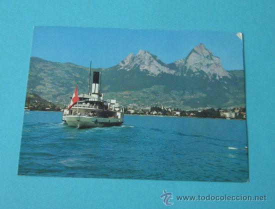 Sellos: POSTAL CIRCULADA CON MATASELLO SUIZO 196? - Foto 2