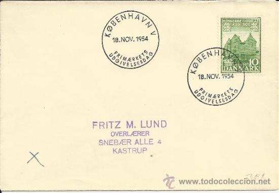 Sellos: DINAMARCA FDC CASTILLO DE SPOTTRUP 1954 - Foto 1