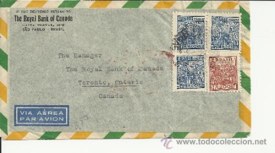 Sellos: BRASIL CC CORREO AEREO A CANADA - Foto 1