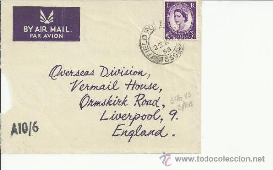 Sellos: INGLATERRA FRONTAL CON MAT FIELD POST OFFICE 656 - Foto 1