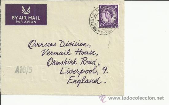 Sellos: INGLATERRA FRONTAL CON MAT FIELD POST OFFICE 463 - Foto 1