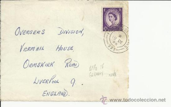 Sellos: INGLATERRA FRONTAL CON MAT FIELD POST OFFICE 993 - Foto 1