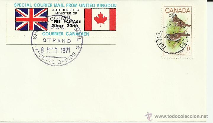 Sellos: INGLATERRA CC HUELGA POSTAL 1971 POSTAL STRIKE A CANADA - Foto 1