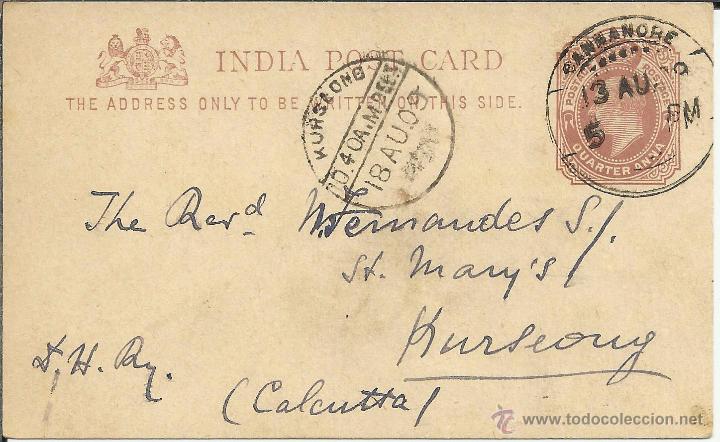 Sellos: INDIA ENTERO POSTAL 1909 - Foto 1