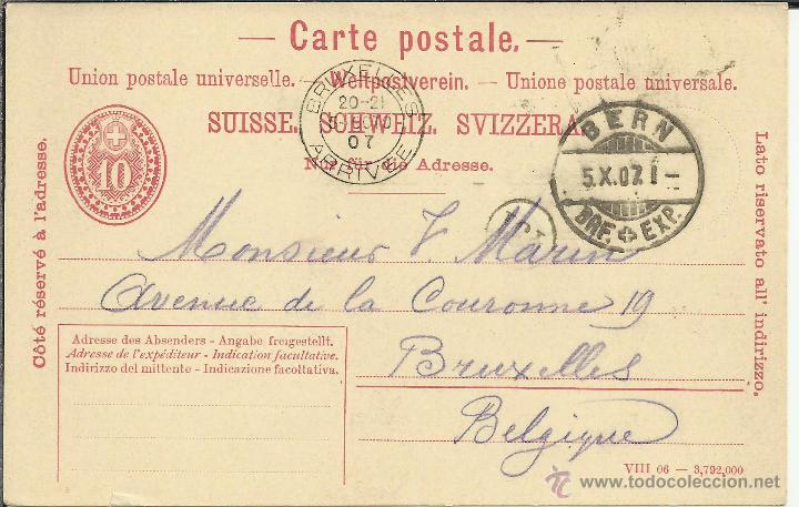 Sellos: SUIZA ENTERO POSTAL BERN 1907 - Foto 1
