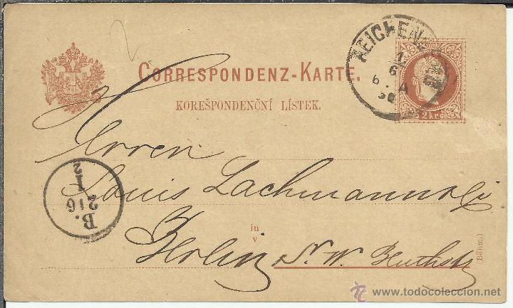 Sellos: AUSTRIA ENTERO POSTAL 1888 - Foto 1