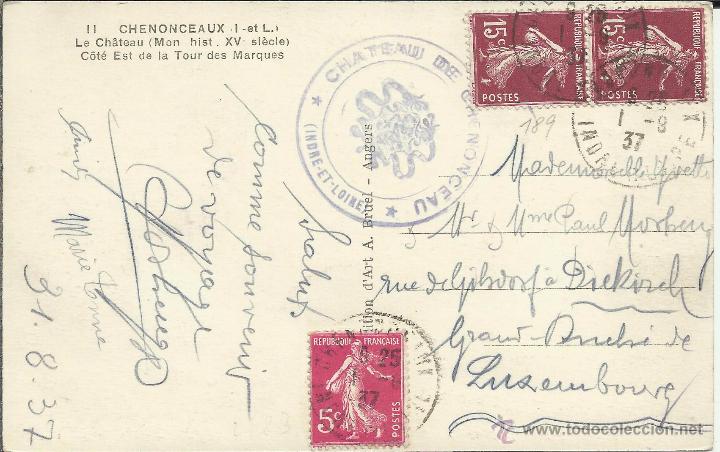 Sellos: FRANCIA TP Y MARCA CASTILLO DE CHENONCEAUX - Foto 1