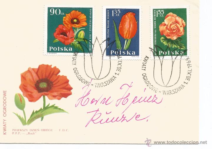 Sellos: POLONIA FDC FLORES - Foto 1