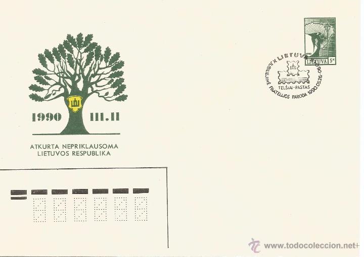 Sellos: LITUANIA ENTERO POSTAL CON MAT PD FDC - Foto 1