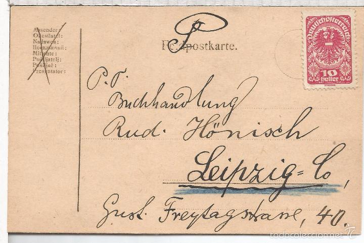 Sellos: AUSTRIA TARJETA A LEIPZIG - Foto 1