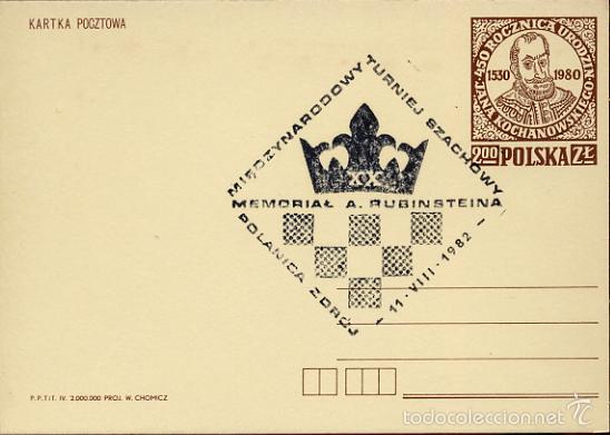 Francobolli: AJEDREZ CHESS - POLANICA ZDROJ - POLONIA 1982 - MATASELLO EN ENTERO POSTAL