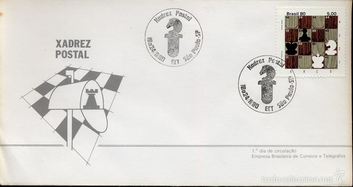 Francobolli: AJEDREZ CHESS - SAO PAULO 1980 - MATASELLO EN SOBRE NUMERADO - PRIMER DIA CIRCULACION