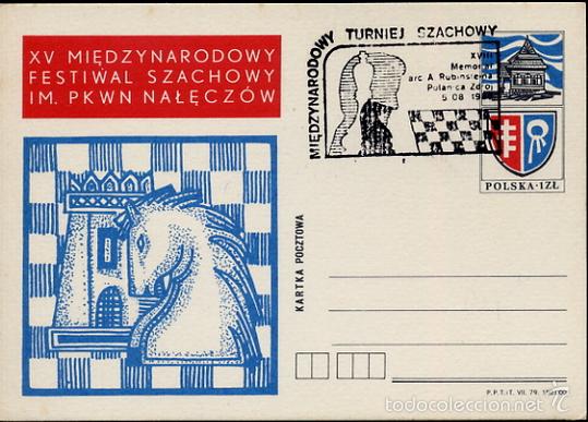 Francobolli: AJEDREZ CHESS - POLONIA - POLANICA ZDROJ 1980 - MATASELLO EN TARJETA ENTERO POSTAL