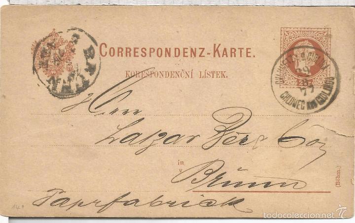 Sellos: AUSTRIA ENTERO POSTAL 1877 - Foto 1