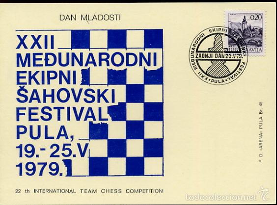 Francobolli: AJEDREZ CHESS - CHECKMATE 7926 E - YUGOSLAVIA - MATASELLO EN CARTULINA