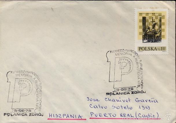 Selos: AJEDREZ CHESS - 1978 - CHECKMATE 7840 - POLONIA - EN SOBRE CIRCULADO - SELLOS EN EL DORSO