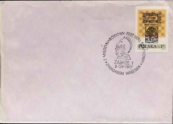Sellos: AJEDREZ CHESS - 1977 - CHECKMATE 7734 - POLONIA - MATASELLO EN SOBRE