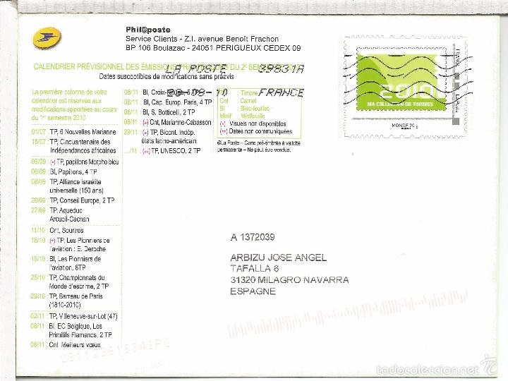 Sellos: FRANCIA ENTERO POSTAL SELLOS 2010 - Foto 1
