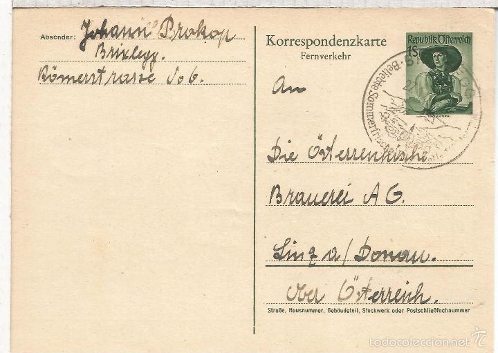 Sellos: AUSTRIA ENTERO POSTAL 1954 - Foto 1