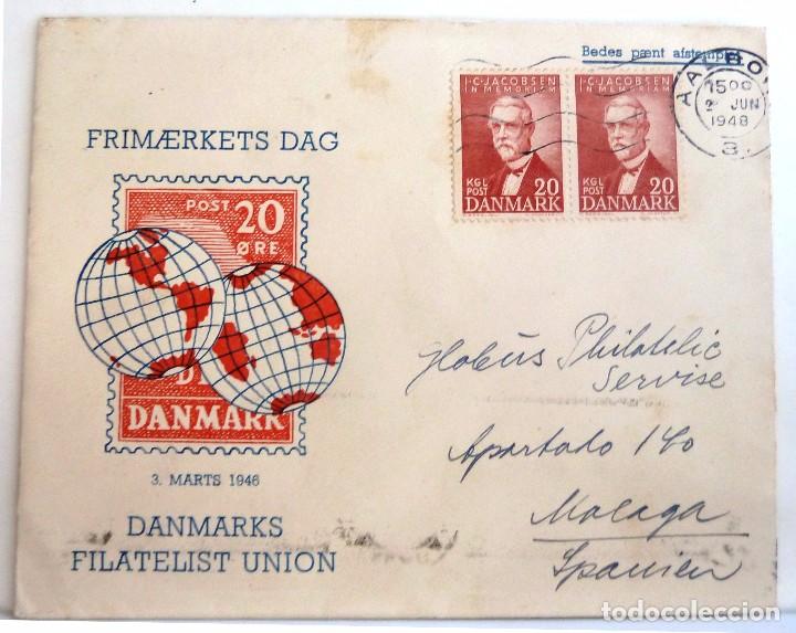 Sellos: SOBRE CIRCULADO 1948. DINAMARCA . - Foto 1
