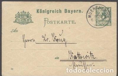 Timbres: ALEMANIA REICH BAYERN ENTERO POSTAL MUENCHEN 1900