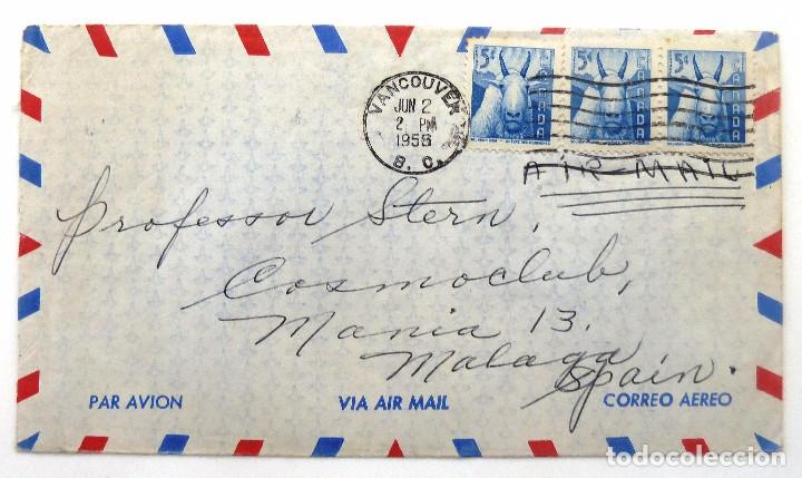 Sellos: SOBRE CIRCULADO 1956. CANADA. AEREO. - Foto 1