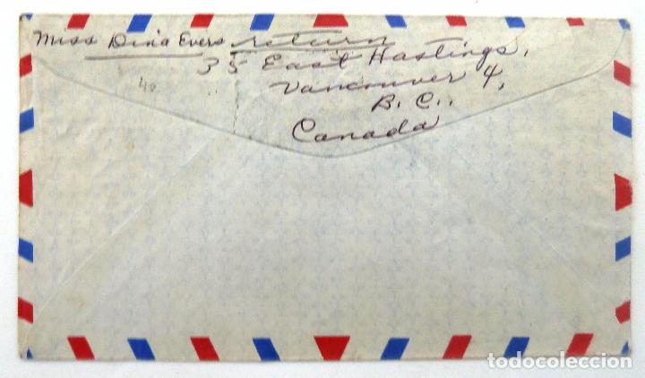 Sellos: SOBRE CIRCULADO 1956. CANADA. AEREO. - Foto 2