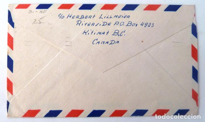 Sellos: SOBRE CIRCULADO 1957. CANADA. AEREO. - Foto 2