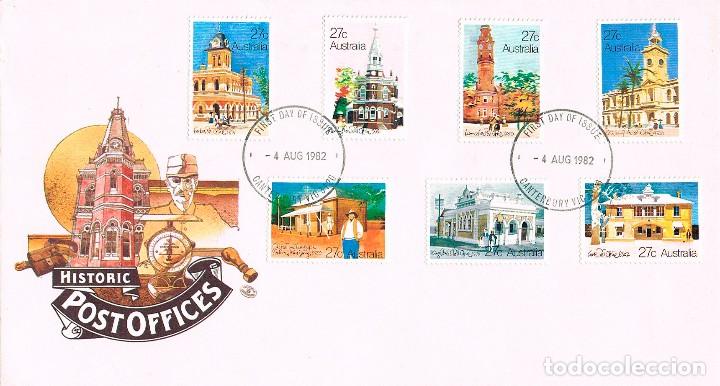 Sellos: Australia, Edificios de  correos historicos, primer dia de 4-8-1982 - Foto 1