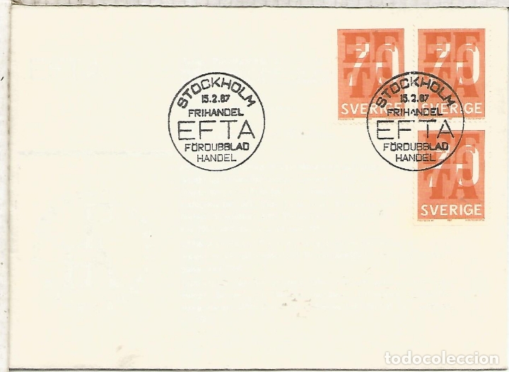 Sellos: SUECIA FDC EFTA COMERCIO EUROPA - Foto 1