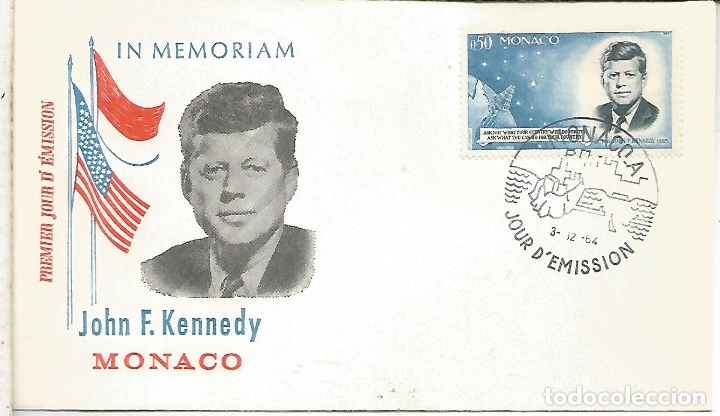 Sellos: MONACO FDC KENNEDY - Foto 1