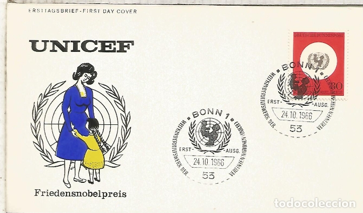 Sellos: ALEMANIA FDC 1966 UNICEF - Foto 1