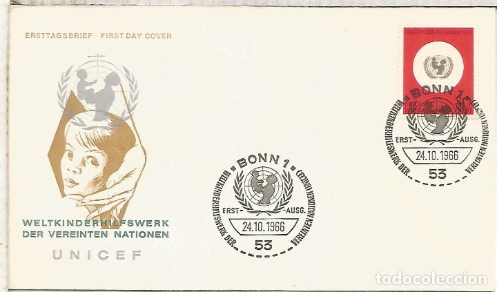 Sellos: ALEMANIA FDC 1966 UNICEF - Foto 1
