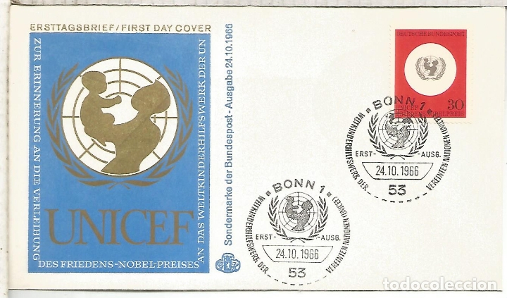 Sellos: ALEMANIA FDC 1966 UNICEF - Foto 1