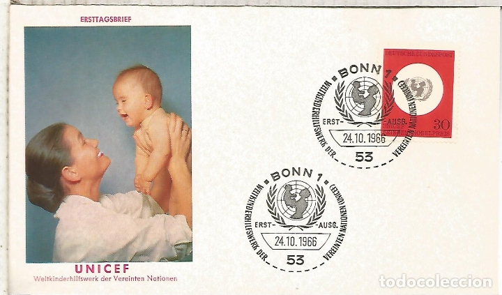 Sellos: ALEMANIA FDC 1966 UNICEF - Foto 1