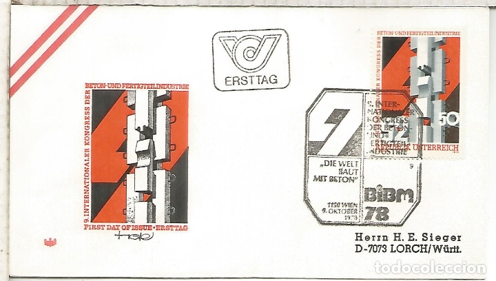 Sellos: AUSTRIA FDC 1978 CONGRESO CONSTRUCCION - Foto 1