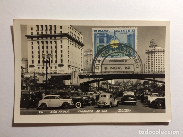 Sellos: Tarjeta máxima Postal con Sello Día Mundial do Urbanismo Brasil 1952 - Foto 1 - 192590847