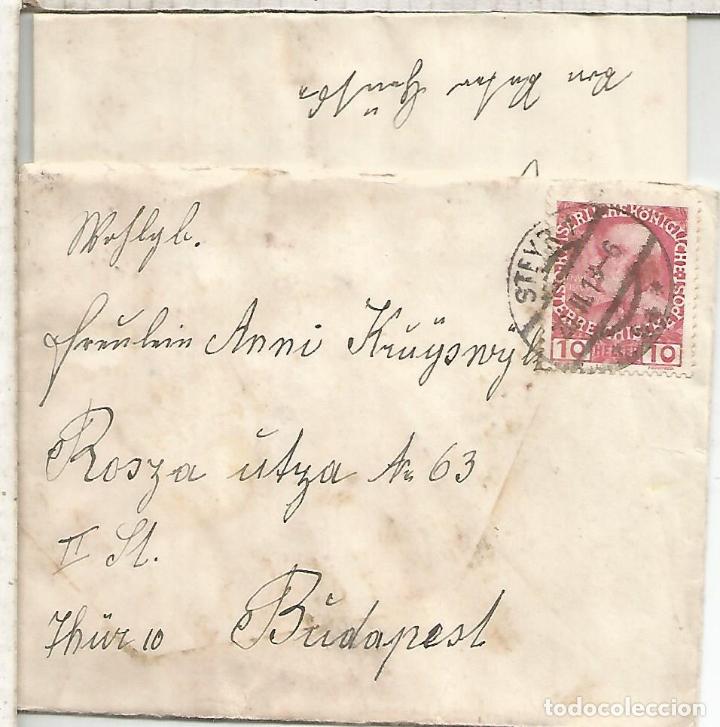 Sellos: AUSTRIA STEYR 1913 A BUDAPEST - Foto 1